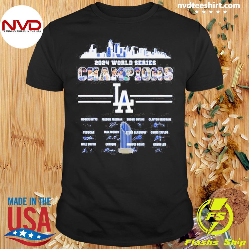 Los Angeles Dodgers 2024 World Series Champions Signatures Shirt