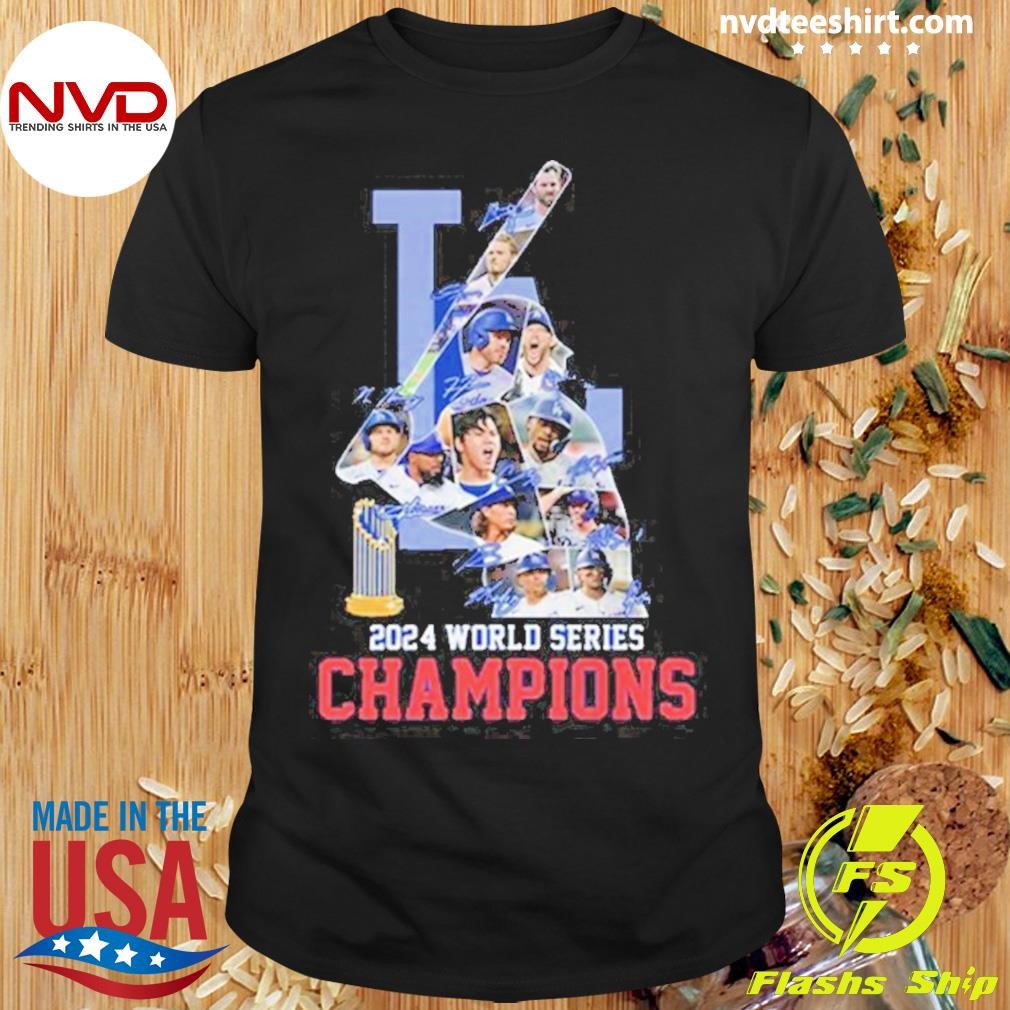 Los Angeles Dodgers 2024 World Series Champions Signatures Winner Trophy Shirt