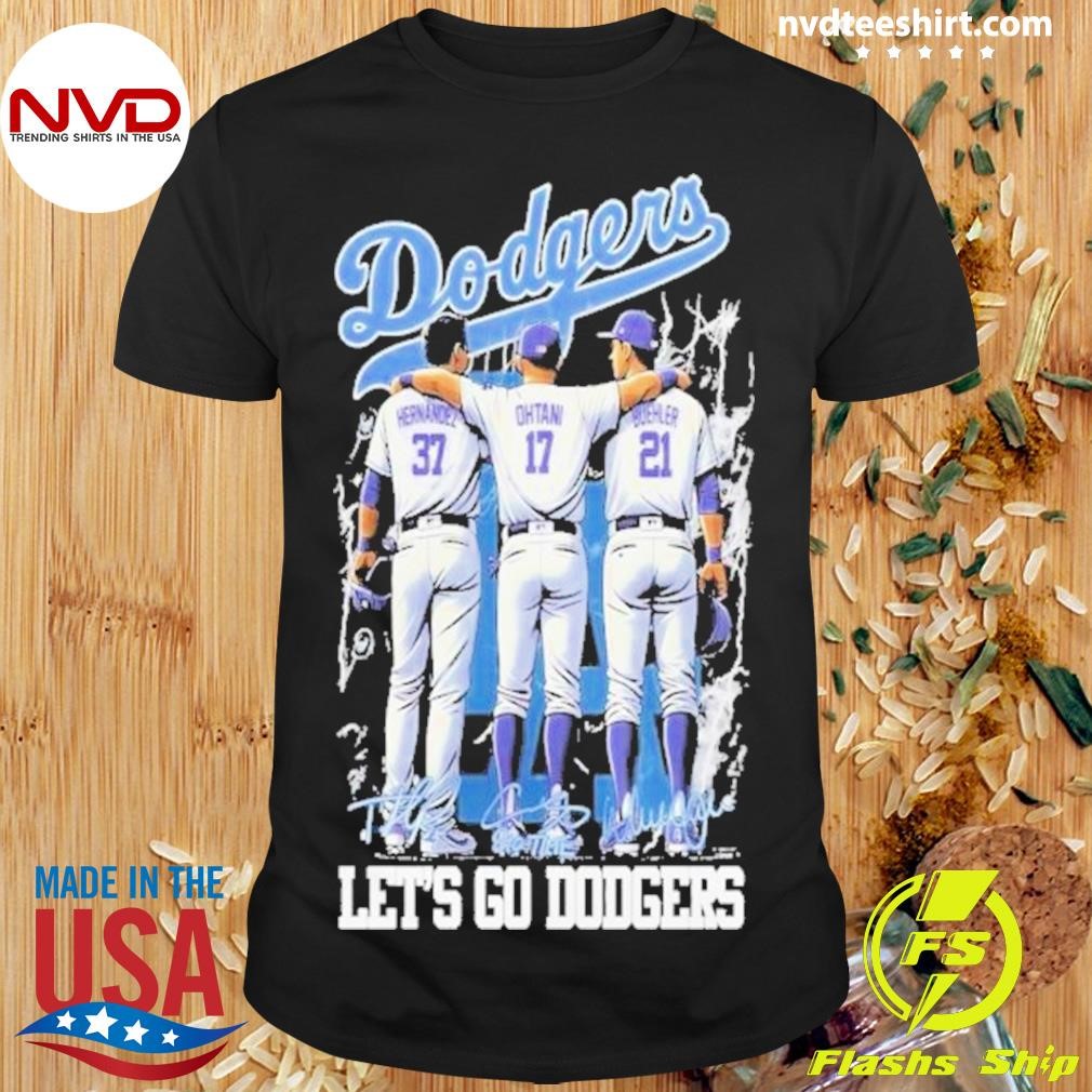 Los Angeles Dodgers Let’s Go Dodgers Signatures 2024 Shirt