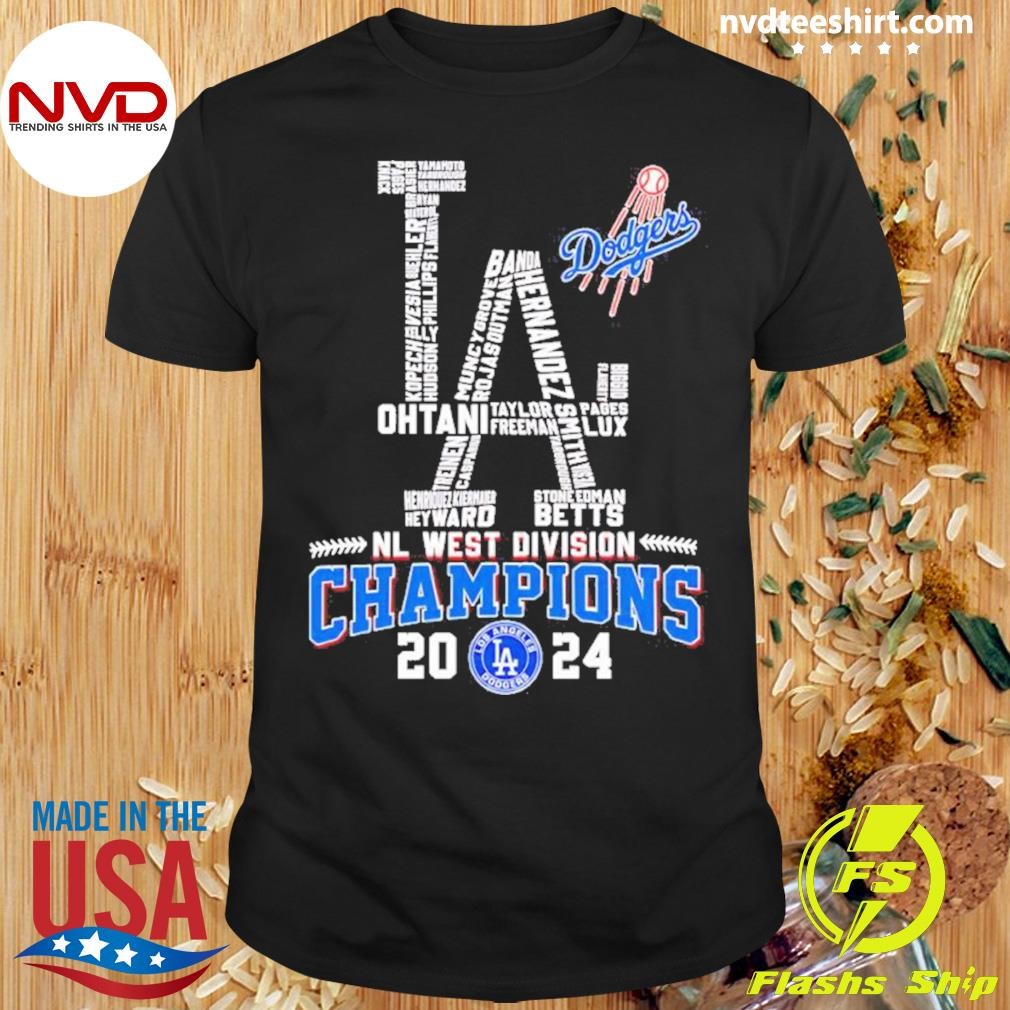 Los Angeles Dodgers Name Players 2024 NL West Division Champions Shirt