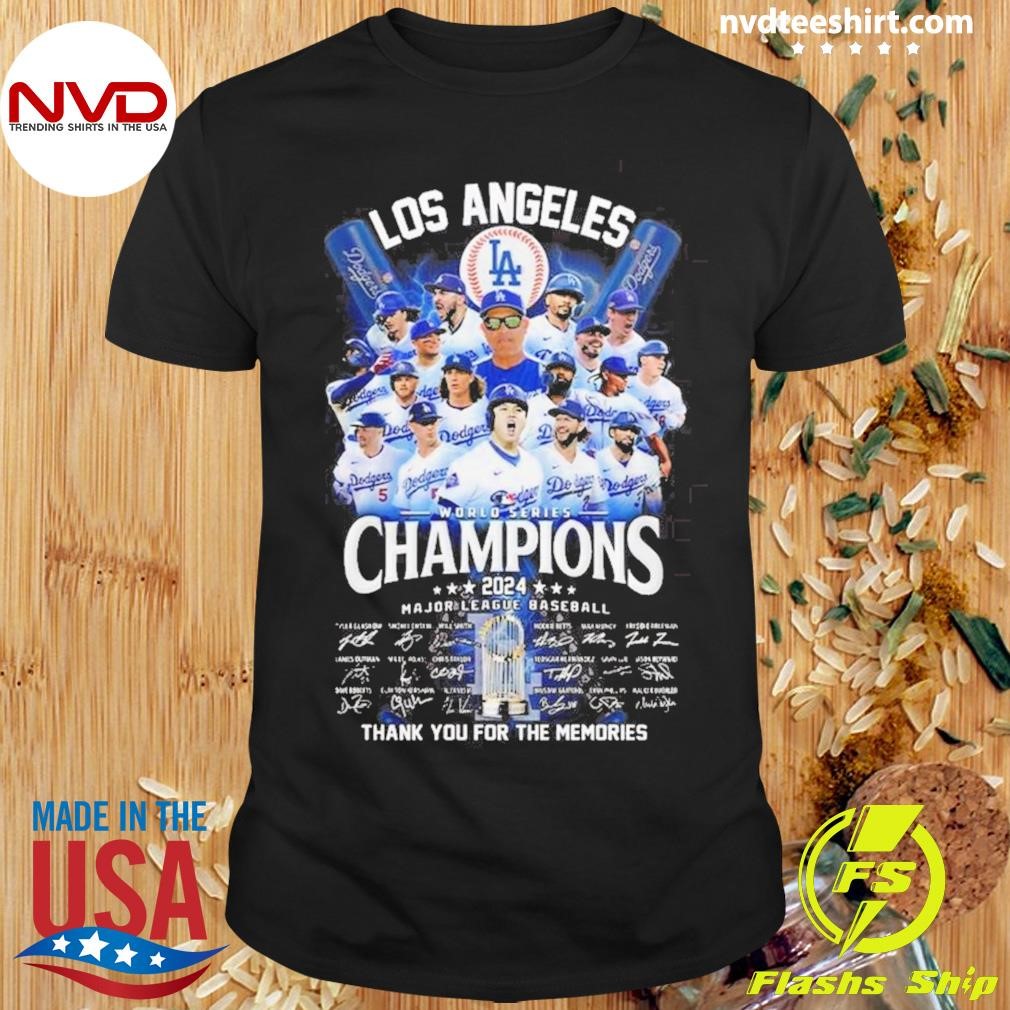 Los Angeles World Series Champions 2024 Major League Baseball Signatures Thank You For The Memories Shirt