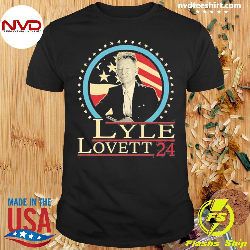 Lyle Lovett '24 Fans Gift Graphics American Flag Shirt