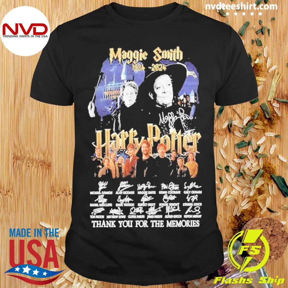 Maggie Smith 1934-2024 Harry Potter Thank You For The Memories Signatures Shirt