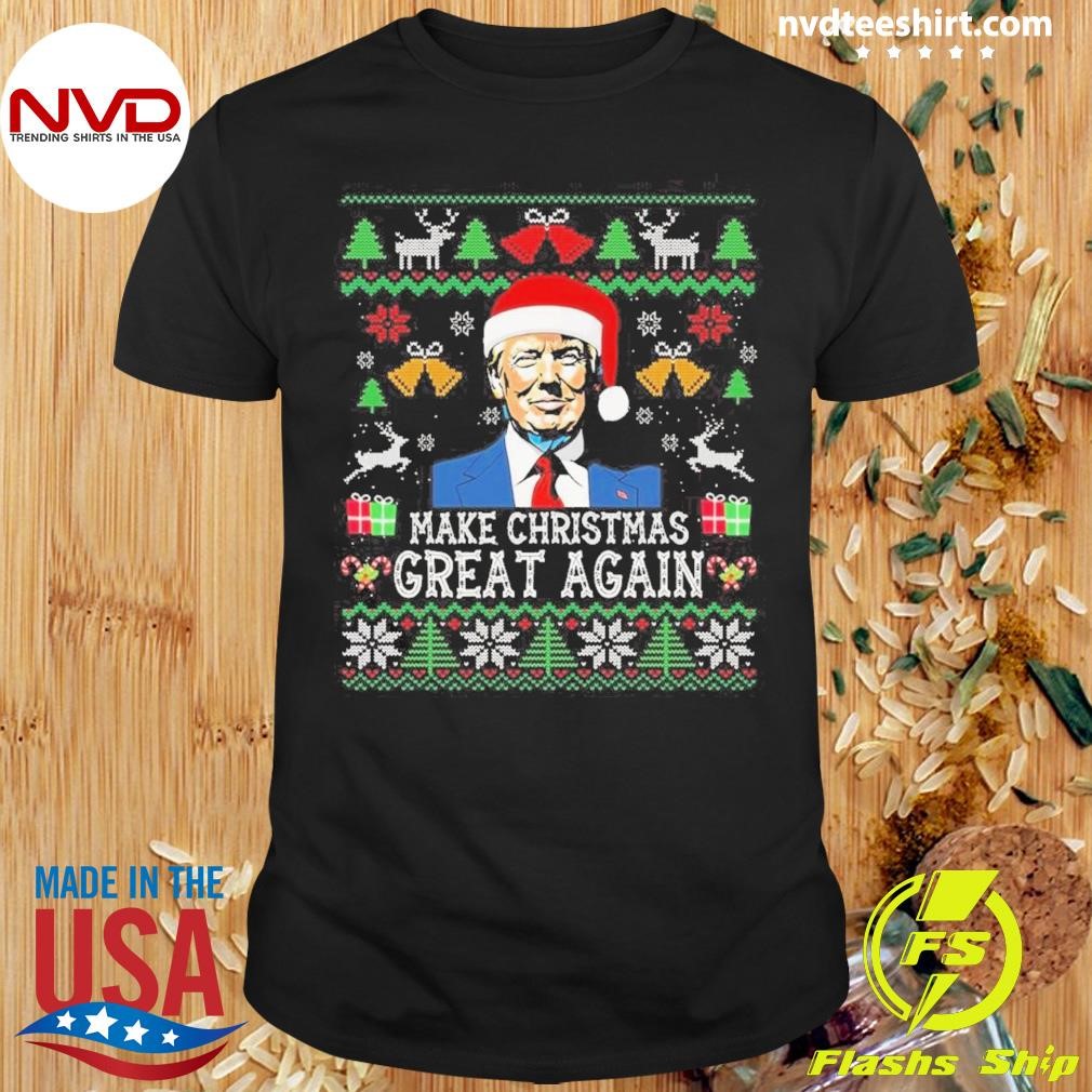 Make Christmas Great Again Santa Trump Ugly Christmas 2024 Shirt