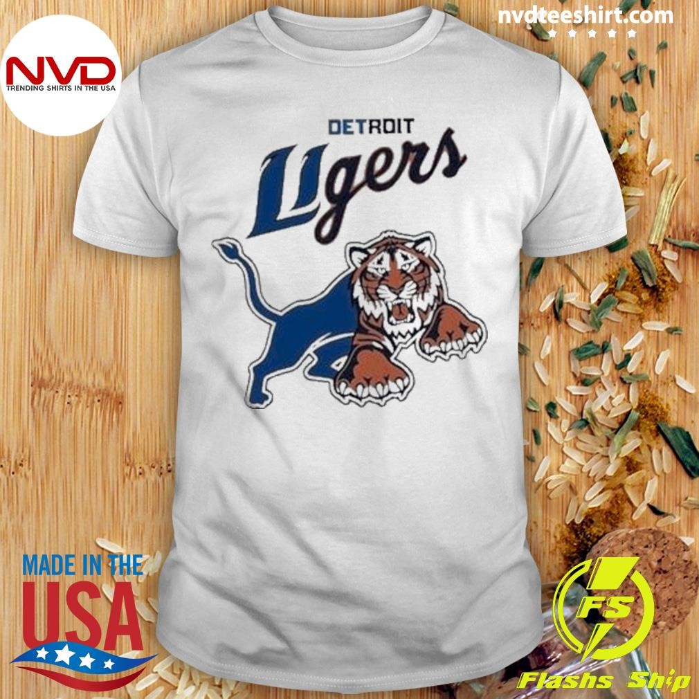 Mashup Detroit Lions And Detroit Tigers Logo 2024 Shirt