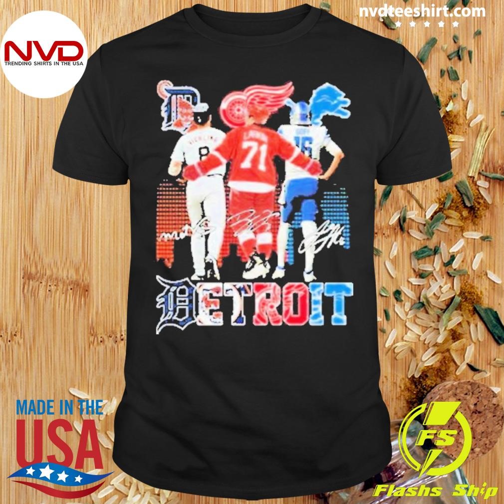 Matt Vierling Dylan Larkin And Jared Goff Detroit Sports 2024 Shirt