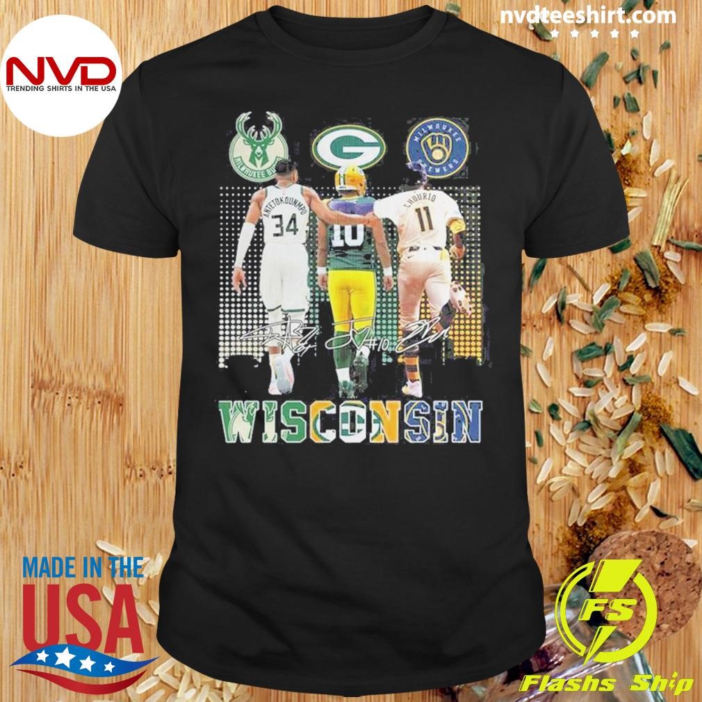 Milwaukee Bucks Antetokounmpo Green Bay Packers Love Brewers Chourio Shirt