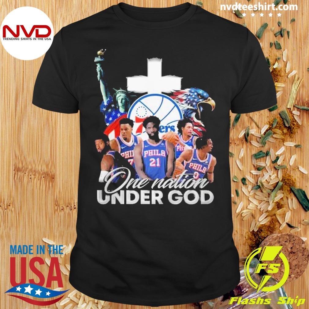 NBA Philadelphia 76ers One Nation Under God Vintage Shirt