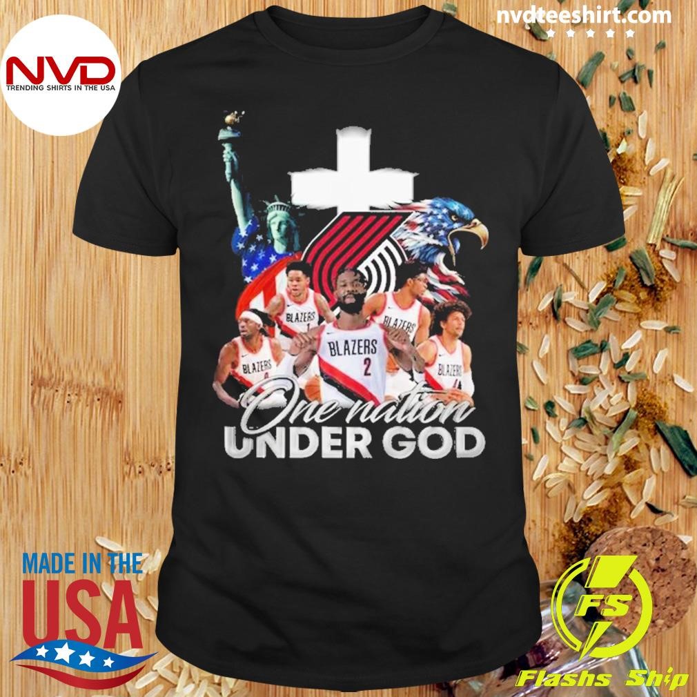 NBA Portland Trail Blazers Thunder One Nation Under God Vintage Shirt