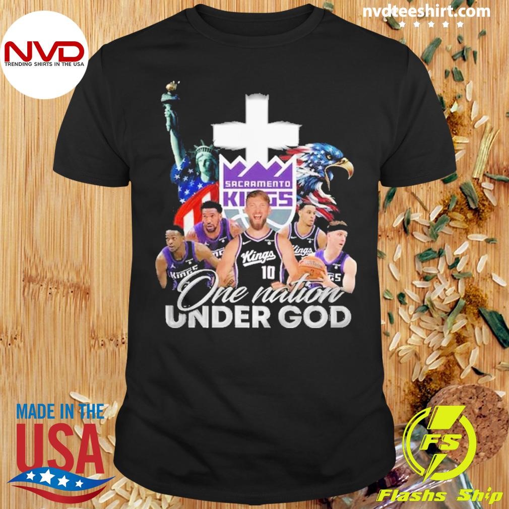 NBA Sacramento Kings One Nation Under God Vintage Shirt