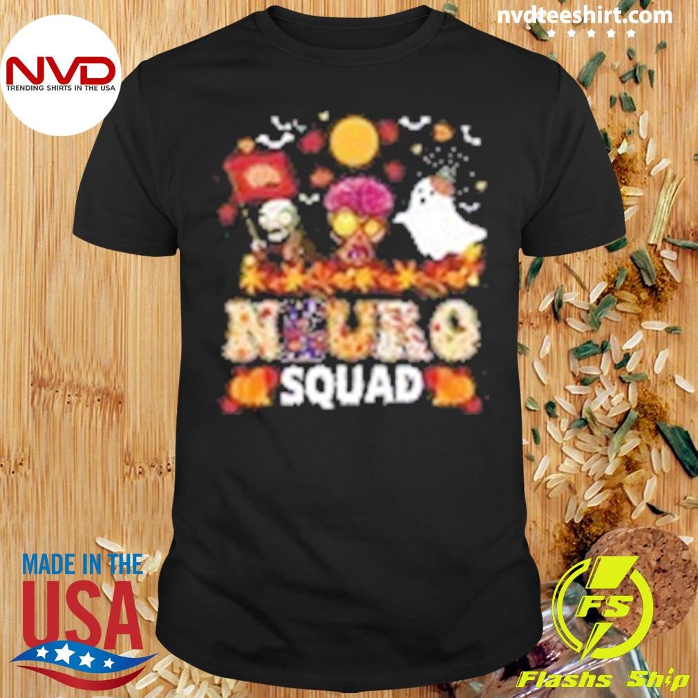 Neuro Squad Zombies Boo Brain Flag Halloween Spooky Season Shirt