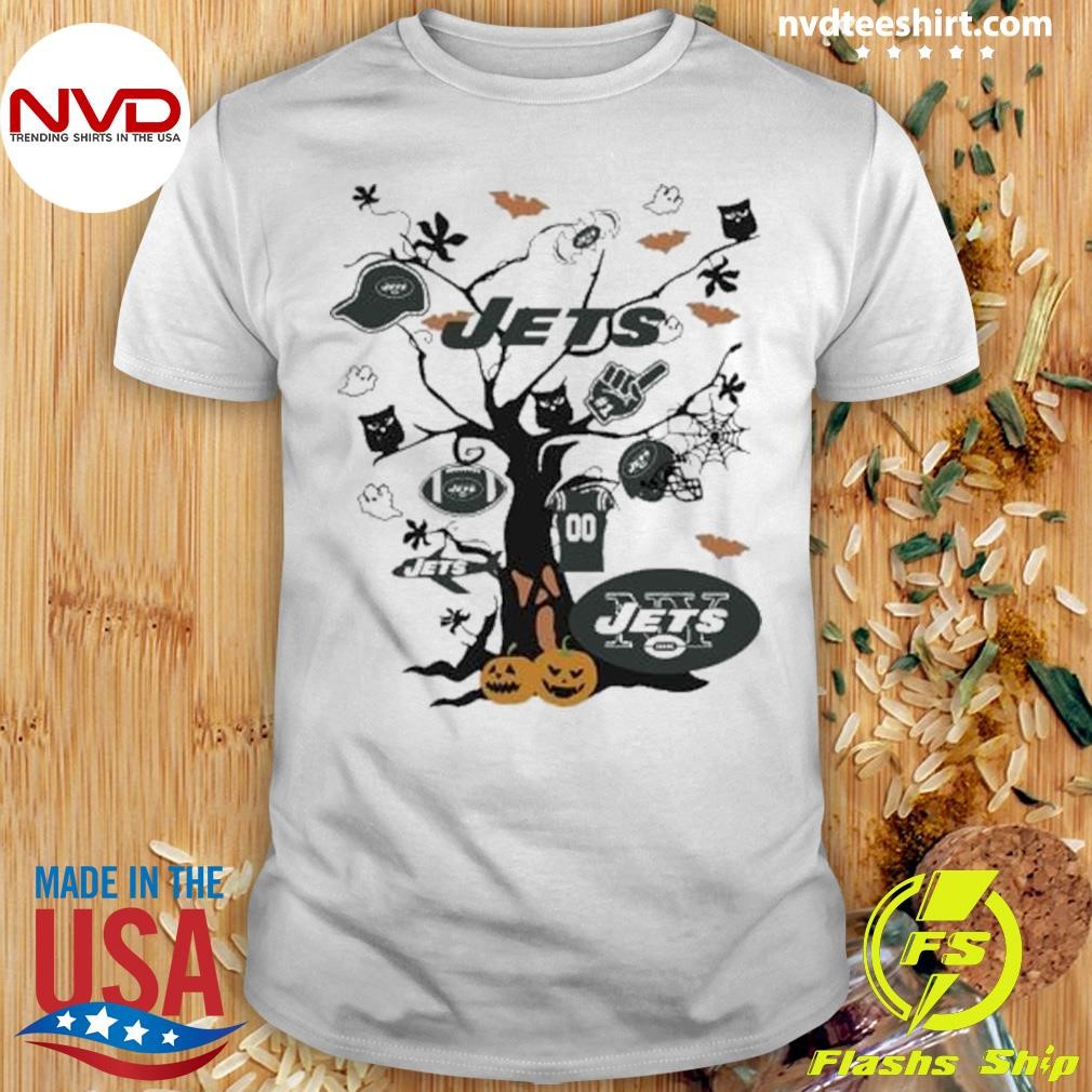 New York Jets Nfl Team Tree Halloween 2024 Shirt