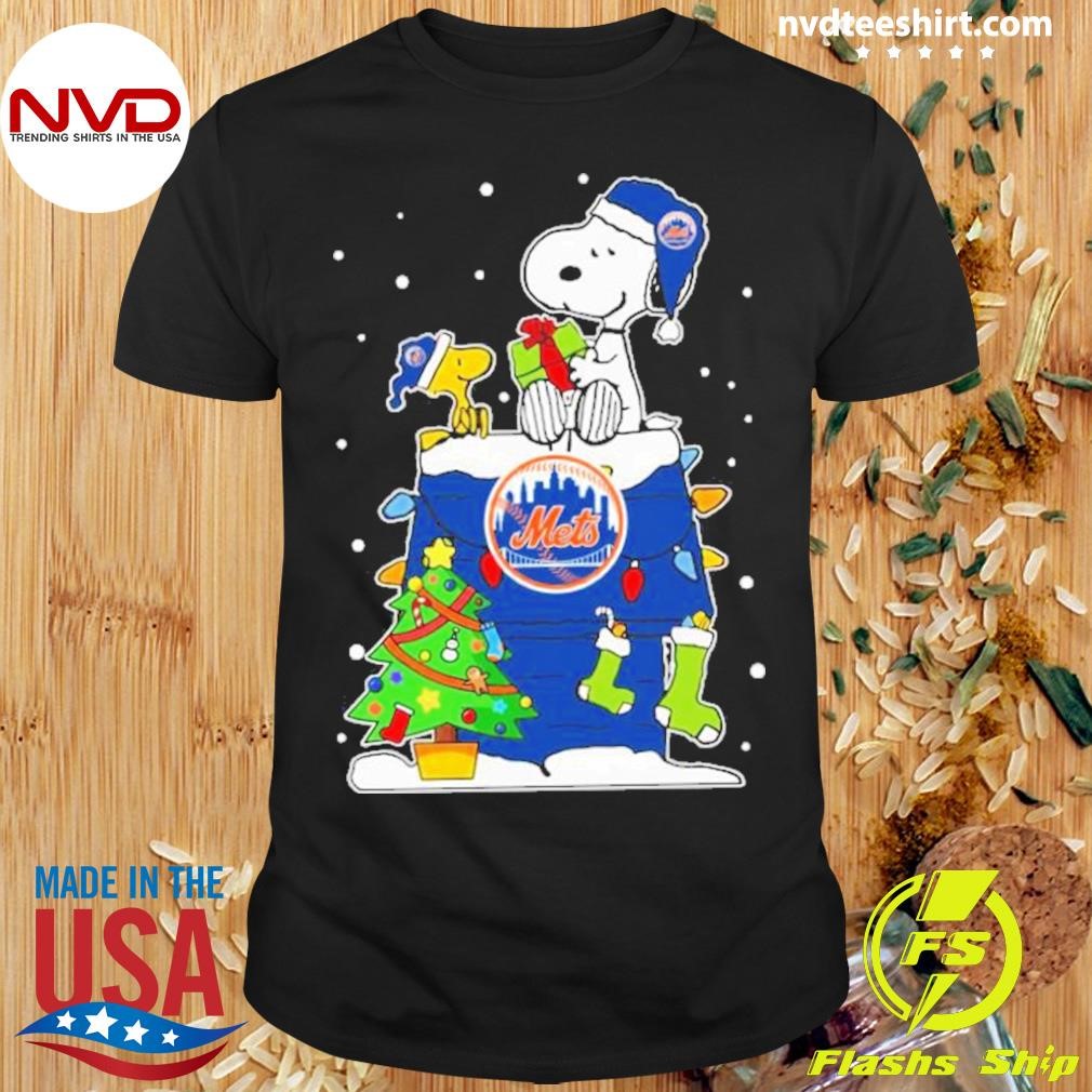 New York Mets Snoopy And Woodstock Merry Christmas 2024 Shirt