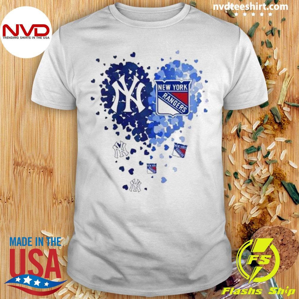 New York Yankees and New York Rangers Heart Tiny 2024 Shirt