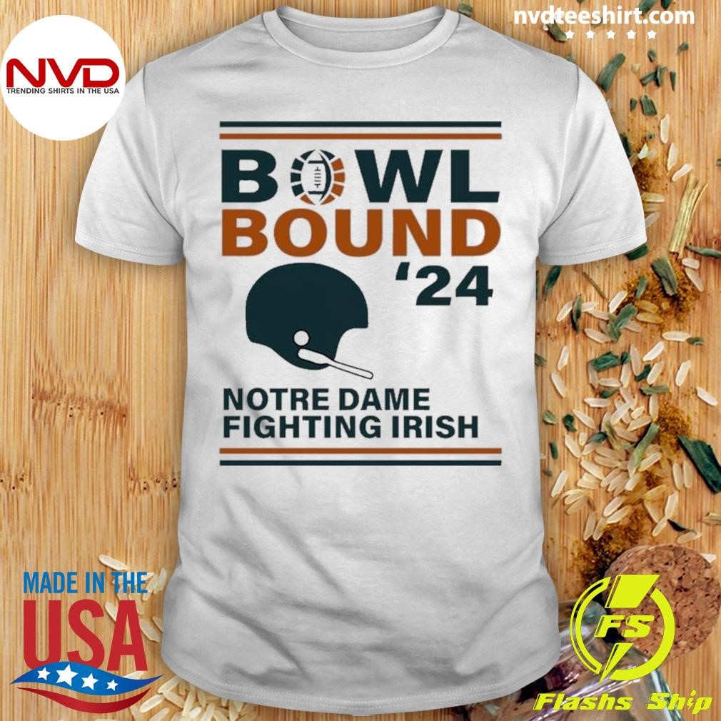 Notre Dame Fighting Irish 2024 Bowl Bound Helmet Shirt