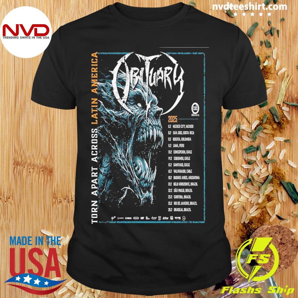 Obituary Band Poster Dates Lists Tour Apart Across Latin America 2025 Shirt