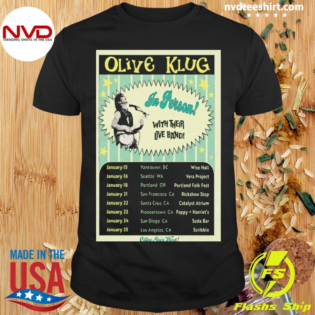 Olive Klug Tour January 2025 Poster Shirt