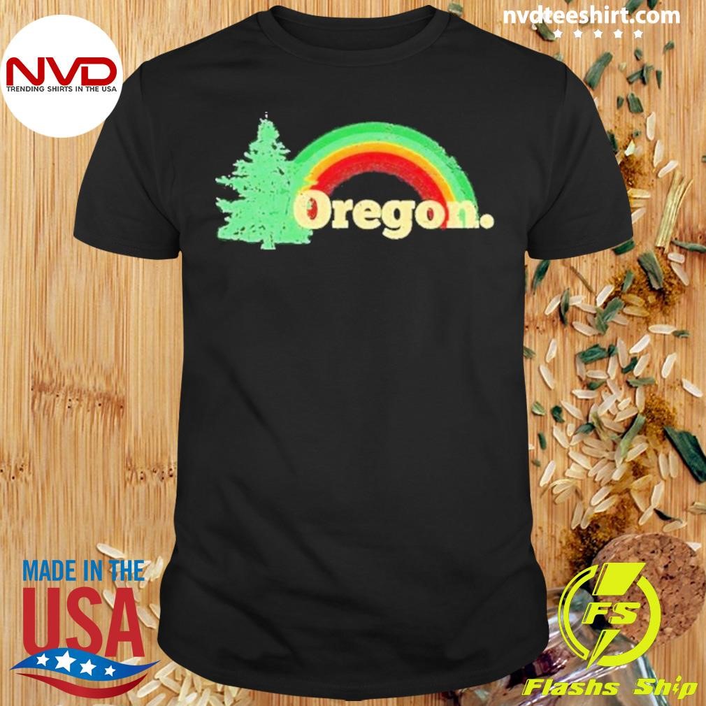 Oregon Throwback Rainbow Distressed 2024 Shirt