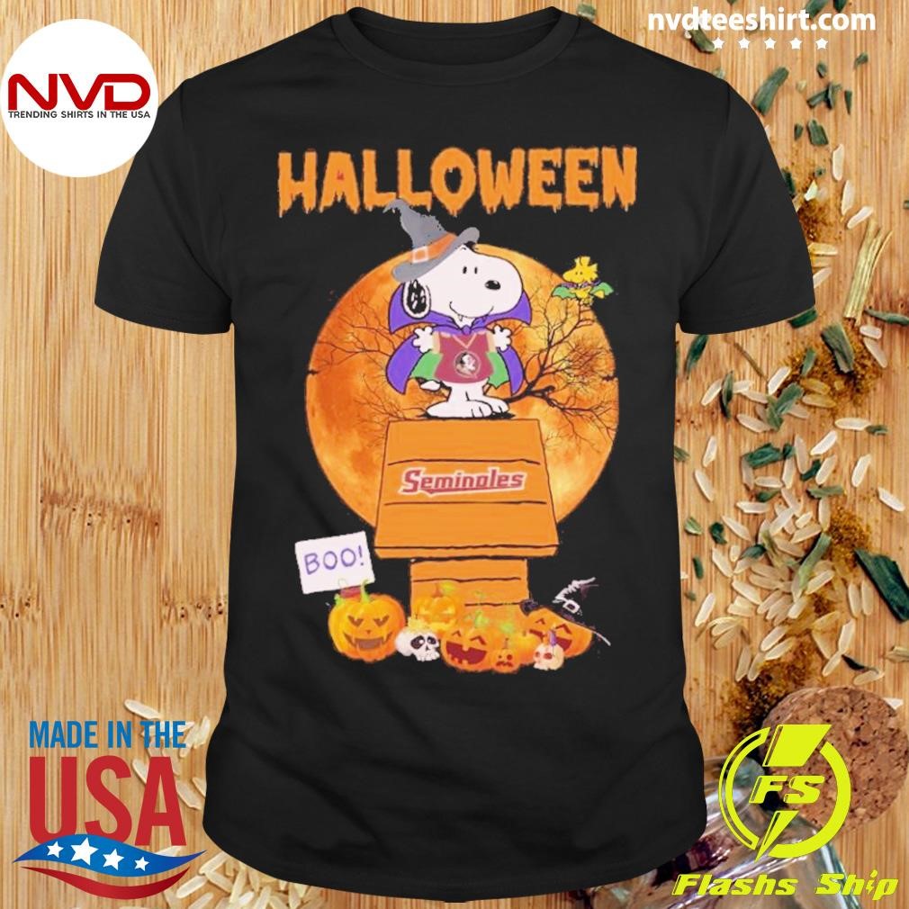 Peanuts Snoopy And Woodstock X Florida State Seminoles Boo Halloween 2024 Shirt