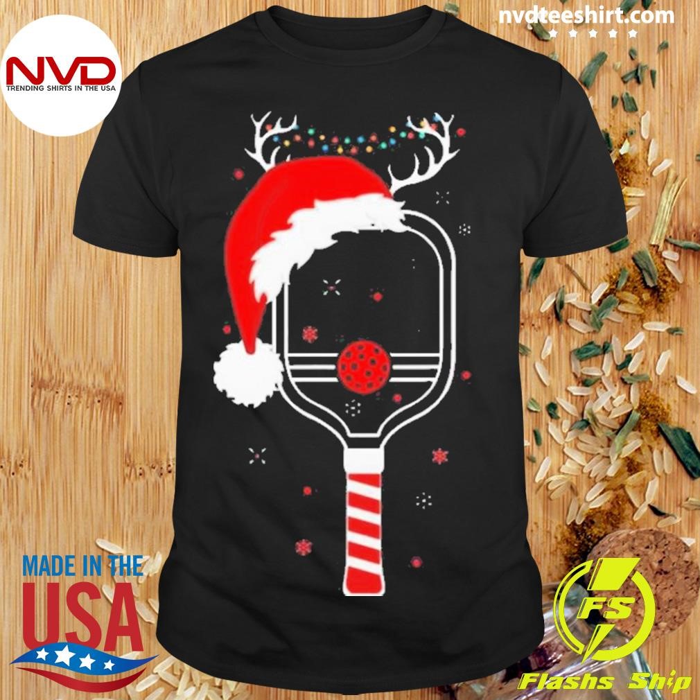 Pickleball Player Christmas Holiday Reindeer Xmas 2024 Shirt