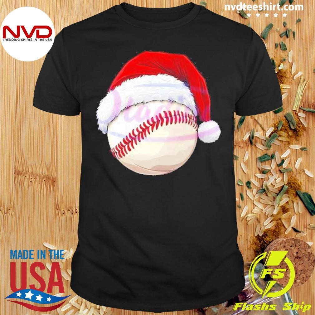 Retro Christmas Baseball Santa Hat 2024 Shirt