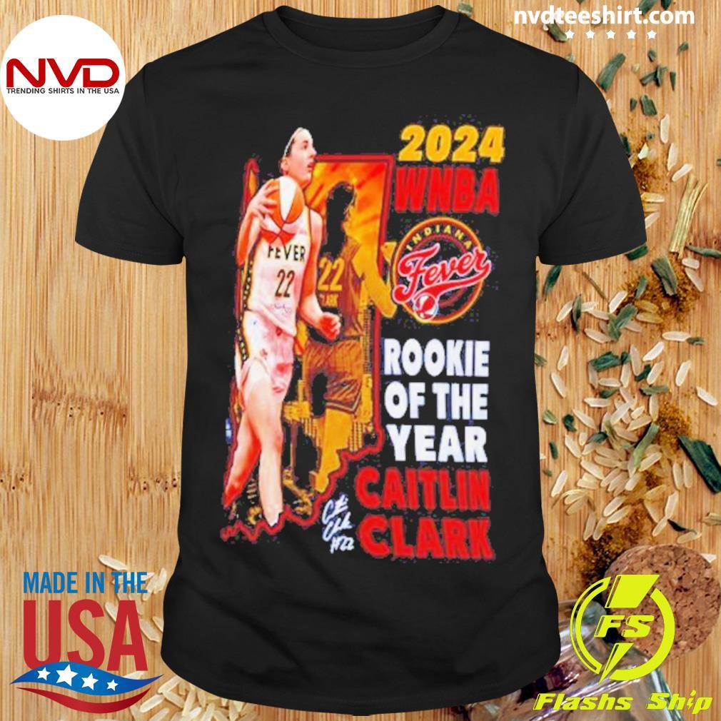 Rookie of the Year Caitlin Clark Indiana Fever Navy Blue 2024 Shirt