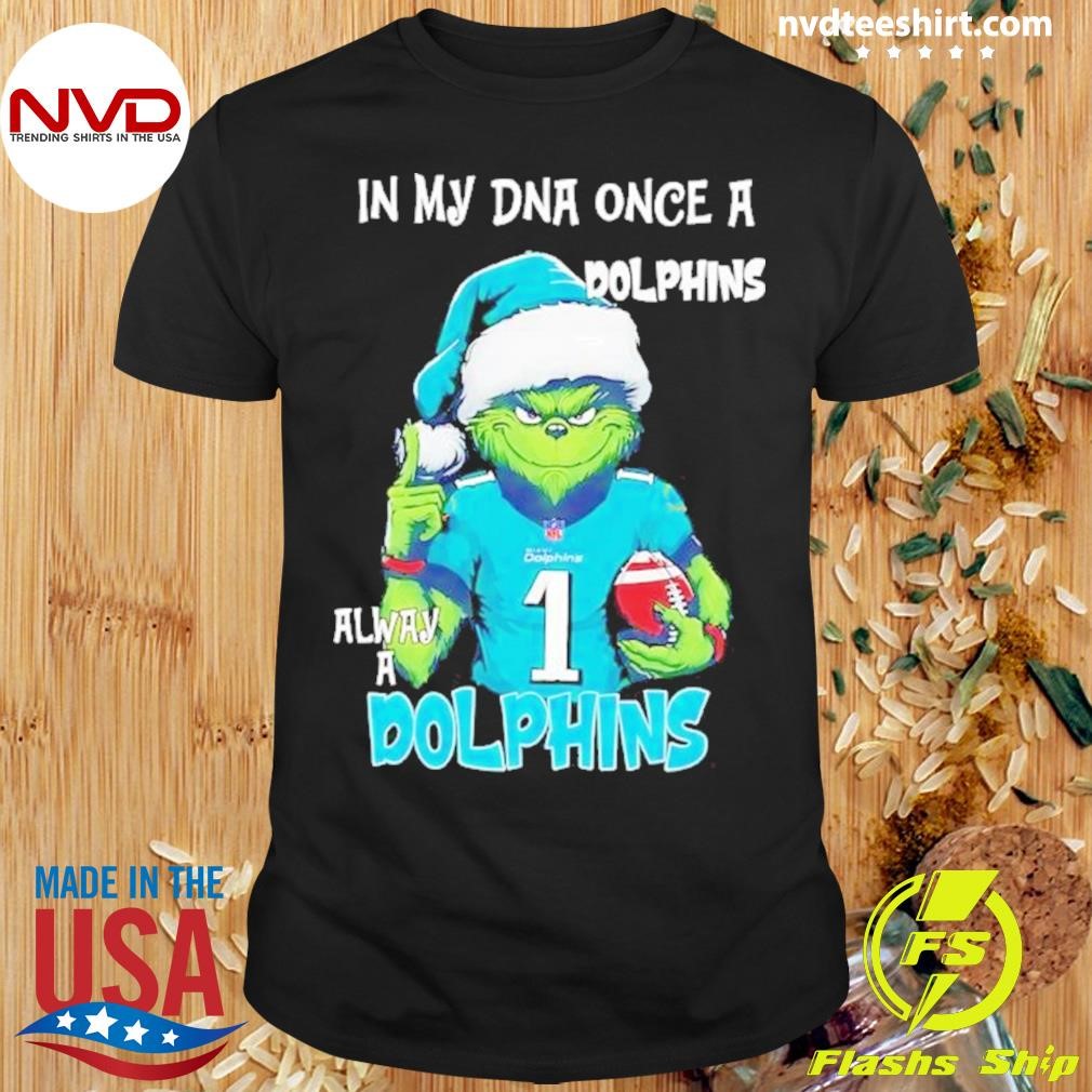 Santa Grinch in my DNA once a Dolphins alway a Miami Dolphins Christmas 2024 Shirt