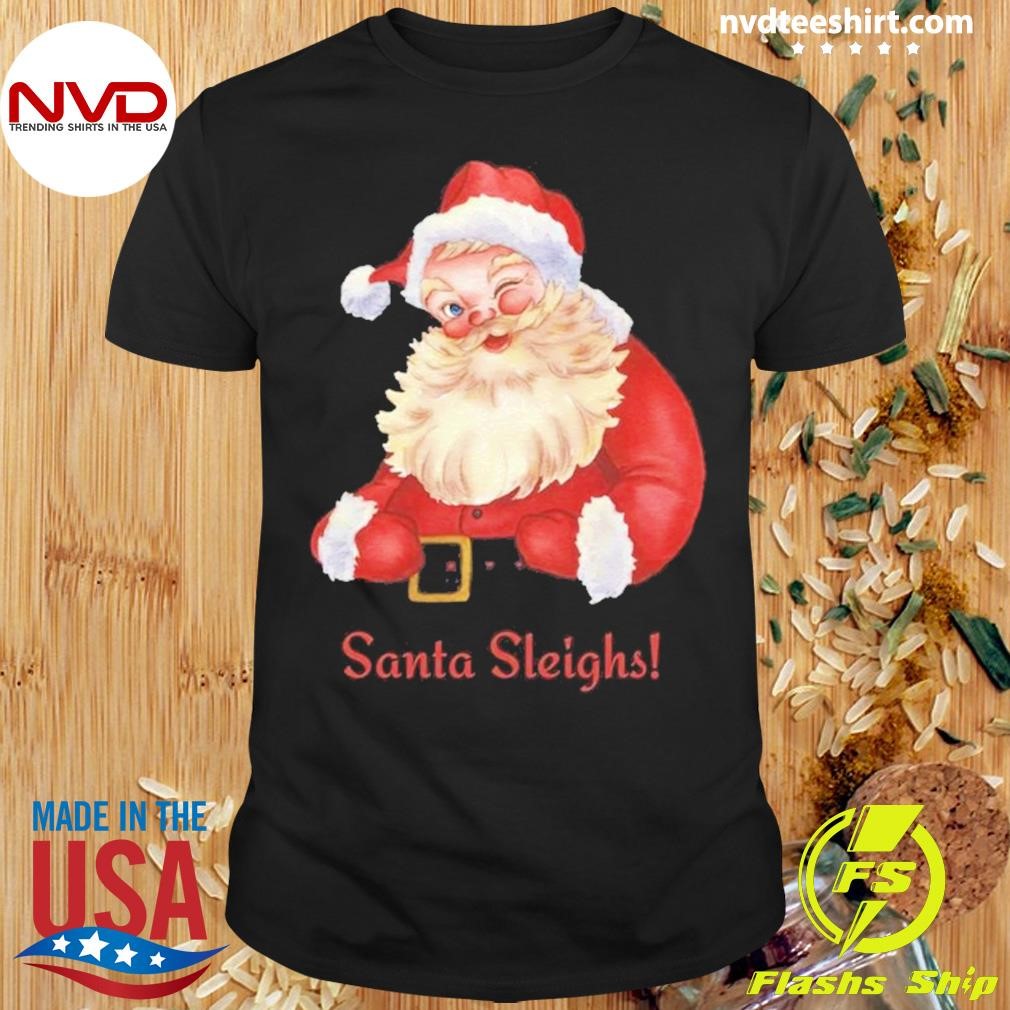 Santa Sleigh All Day Christmas 2024 Retro Shirt