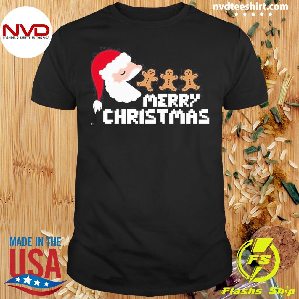 Santa's Pac Man Merry Christmas 2024 Shirt