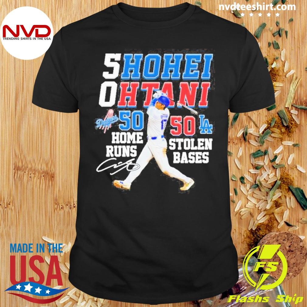 Shohei Ohtani 50 Home Runs 50 Stolen Bases Signature 2024 Shirt