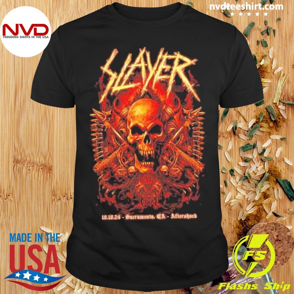 Slayer Tour Sacramento, CA October 10, 2024 Poster Aftershock 2024 2024 Shirt