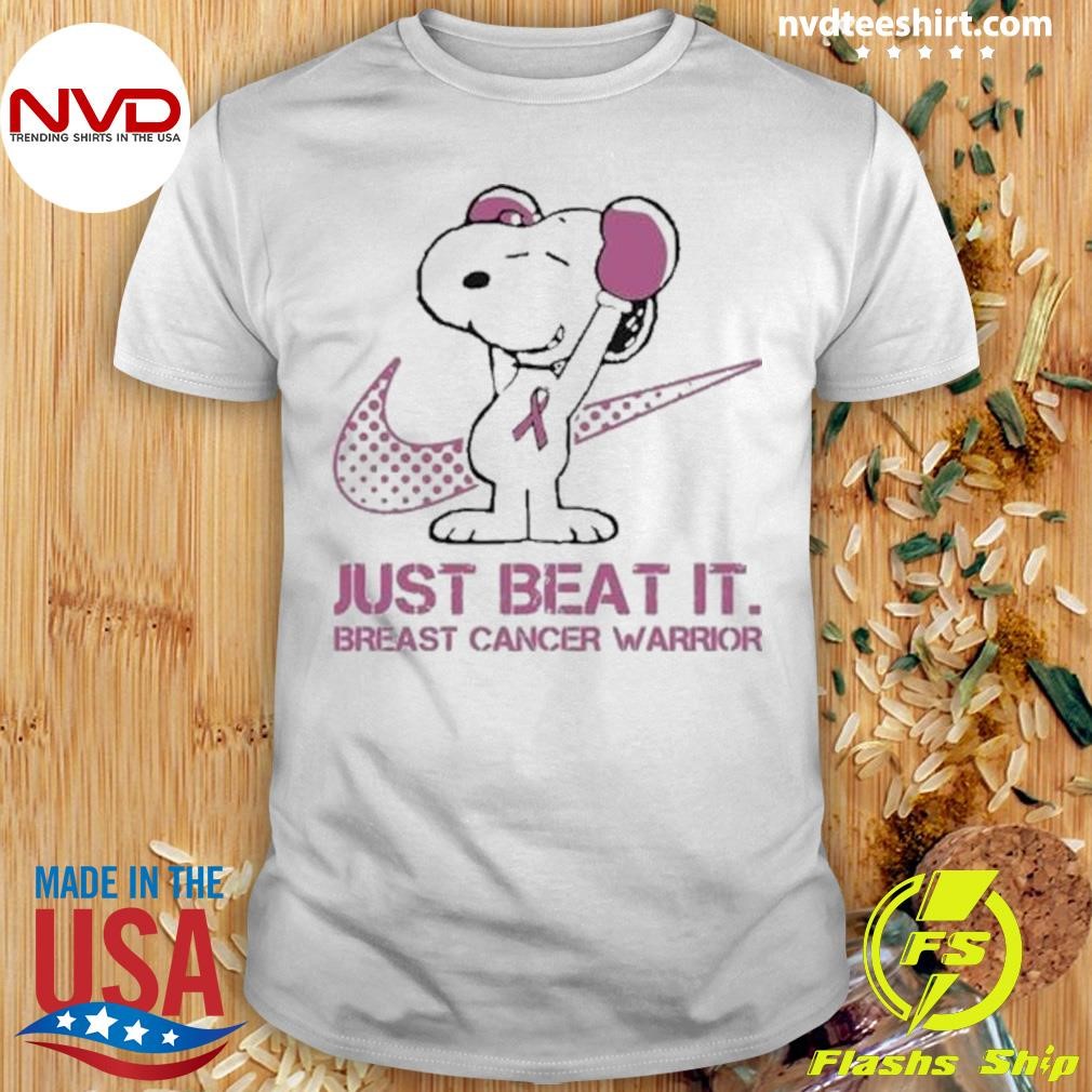 Snoopy Breast Cancer Warrior Just Beat It 2024 Shirt