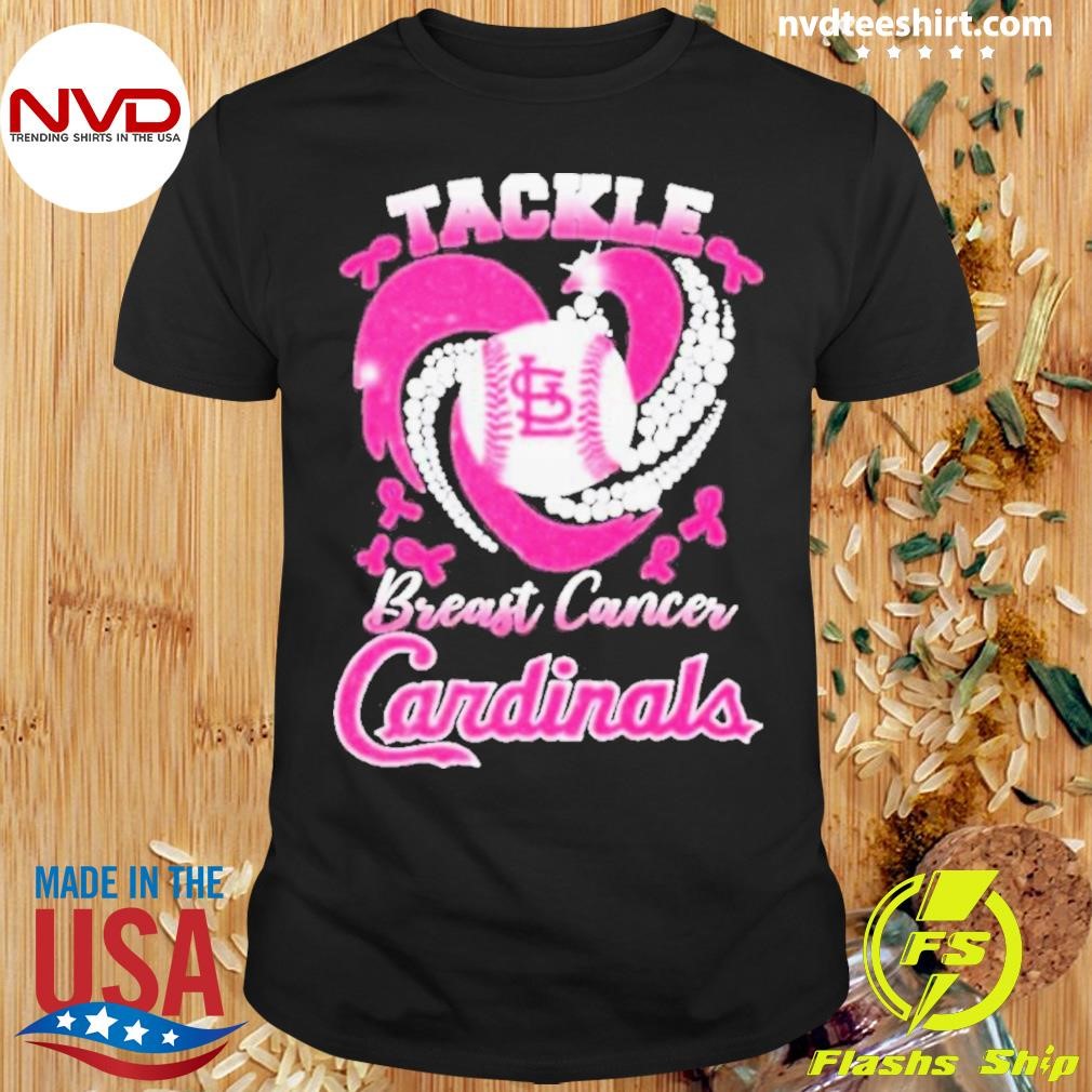 St. Louis Cardinals Tackle Breast Cancer 2024 Heart Shirt