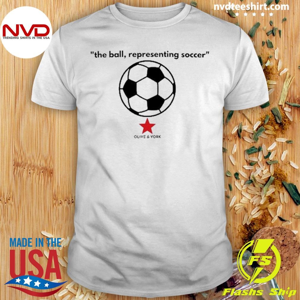 The Ball Representing Soccer Olive and York Shirt