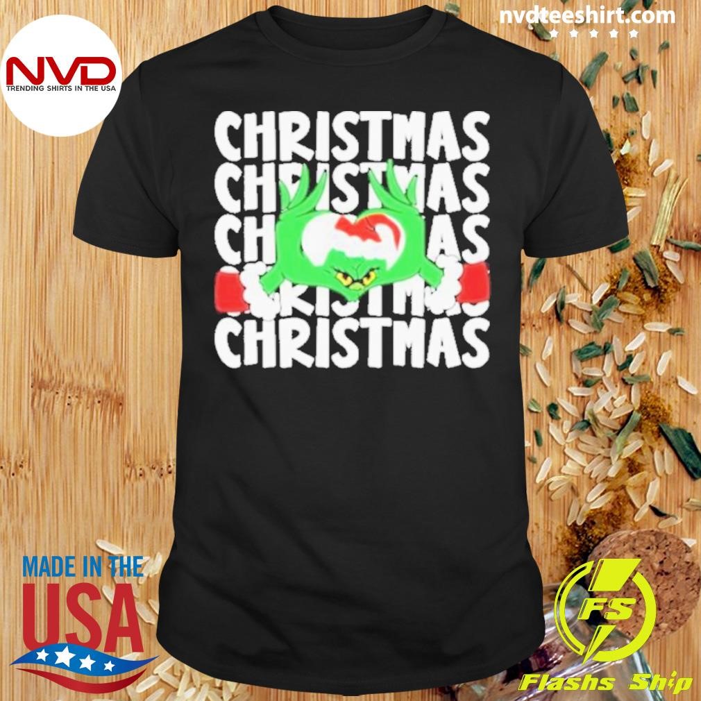 The Grinch Loves Christmas Grinch Heart Hands 2024 Shirt