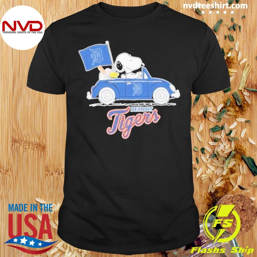 Tigers October Driving Carl Snoopy And Woodstock X Detroit 2024 Shirt