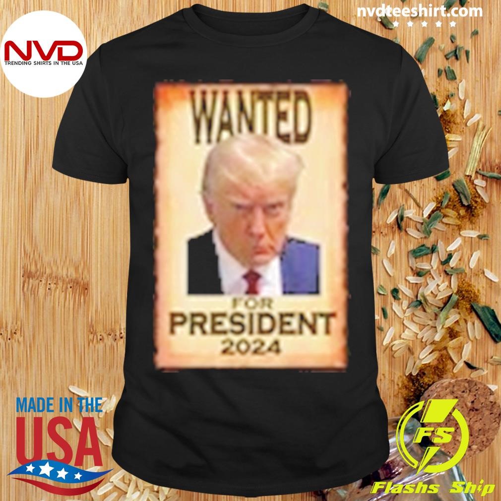 Trump Pumpkin Skull Halloween Spooky Squad Wanted For President 2024 Shirt