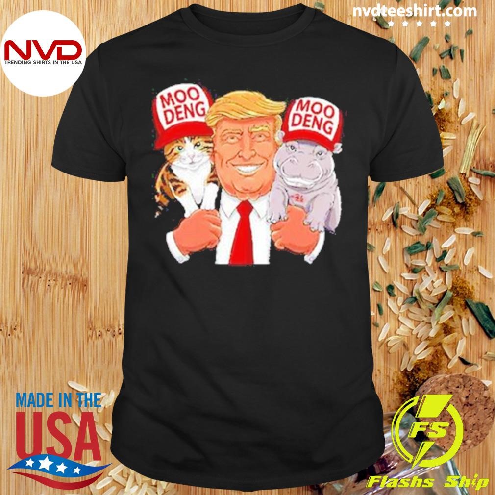 Trump Rally For President 2024 Moo Deng And Cat Shirt