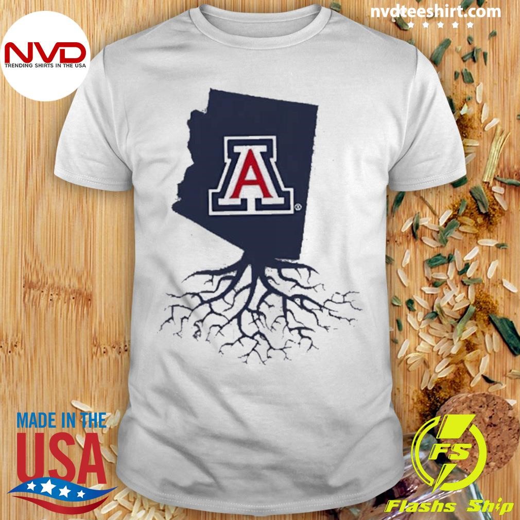 University Of Arizona Logo Arizona Map Tree Roots 2024 Shirt