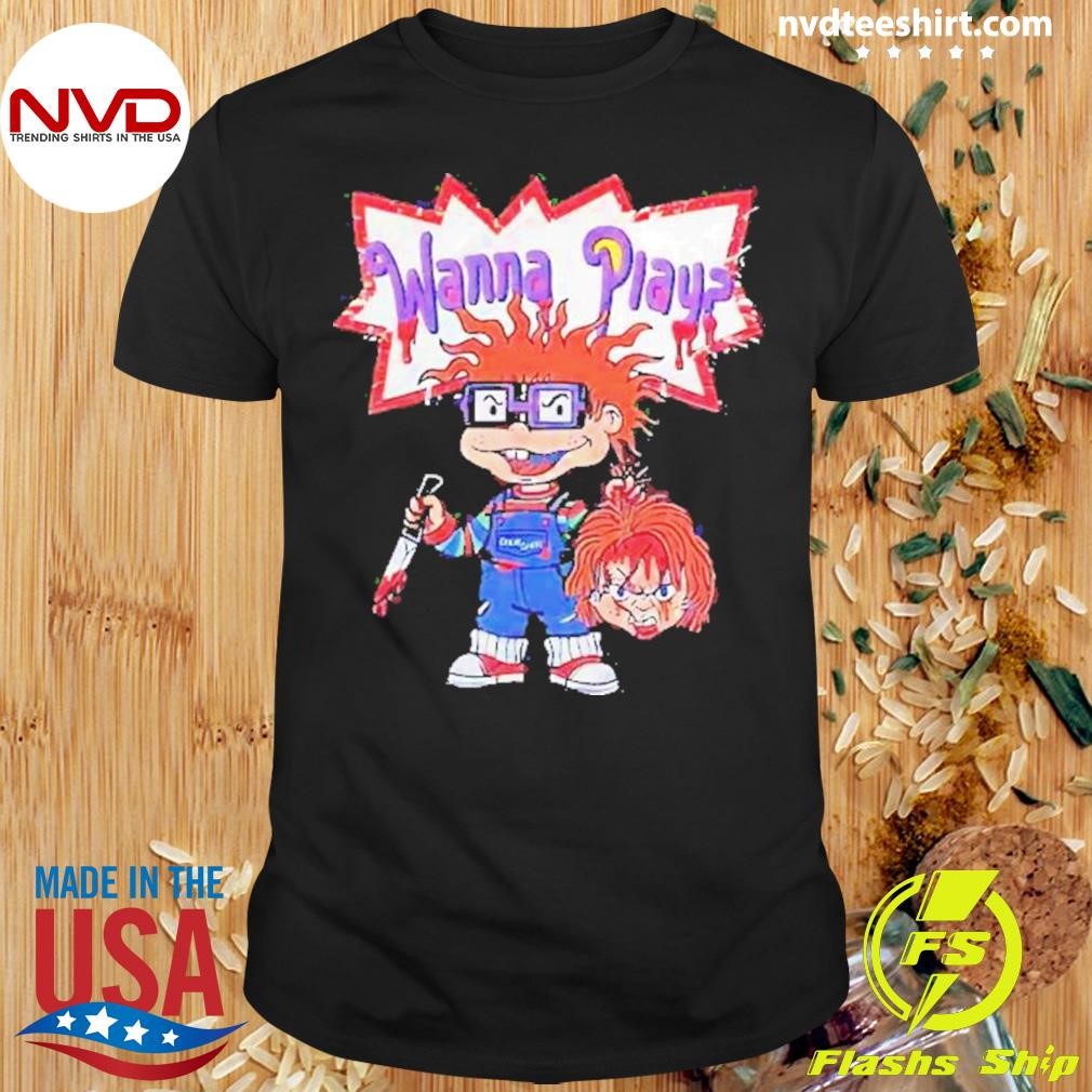 Wanna Play Chucky Head Halloween 2024 Shirt