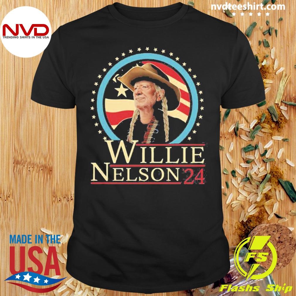 Willie Nelson Fans Gift Graphics American Flag Shirt