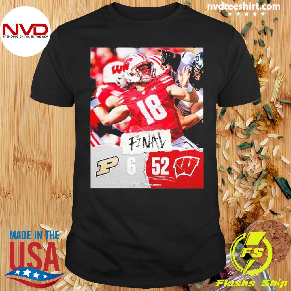 Wisconsin Badgers Wins 52 6 Boilermakers Football 2024 Game Final Score Shirt