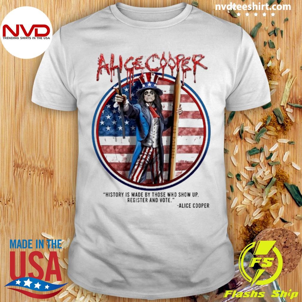 American Flag 2024 Alice Cooper The Alice Register And Vote Shirt