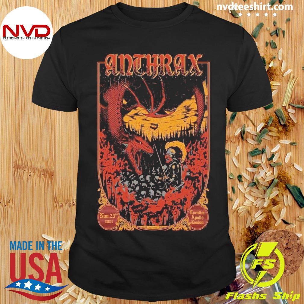 Anthrax November 23 2024 Eventim Apollo London UK Poster Shirt