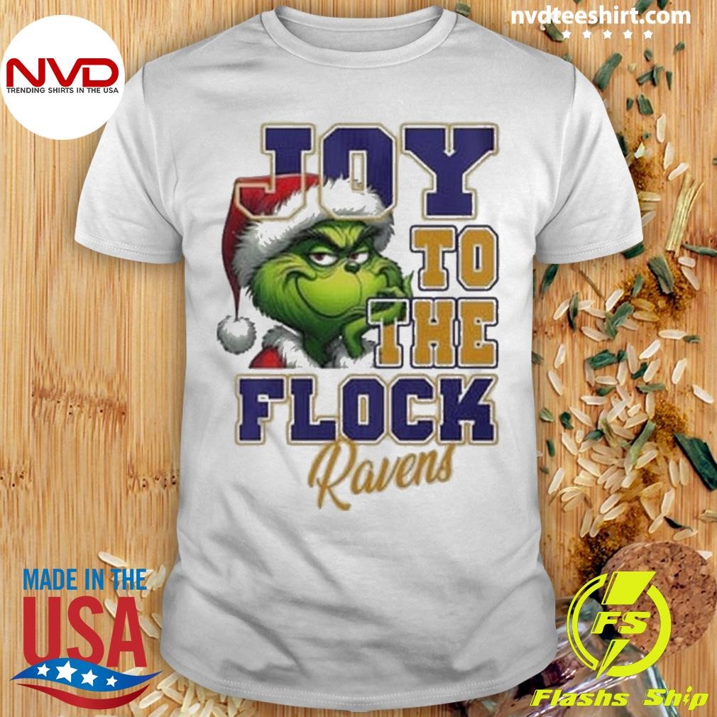 Baltimore Ravens Merry Christmas The Grinch Joy To The Flock 2024 Shirt