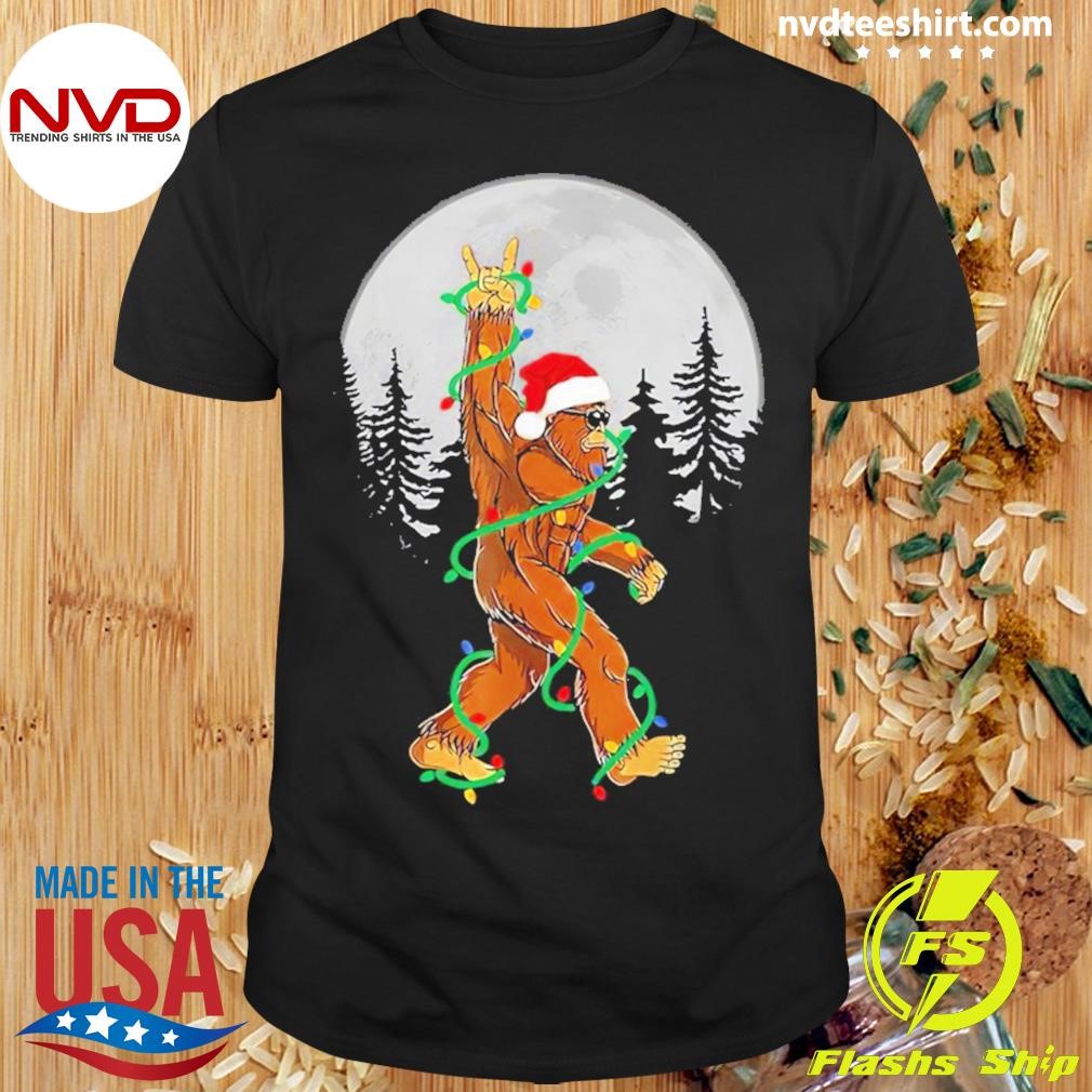 Bigfoot Night Moon Christmas 2024 Shirt