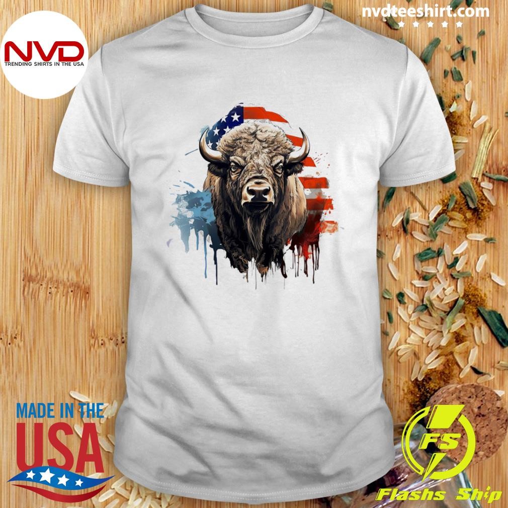 Bison American Flag 2024 Shirt