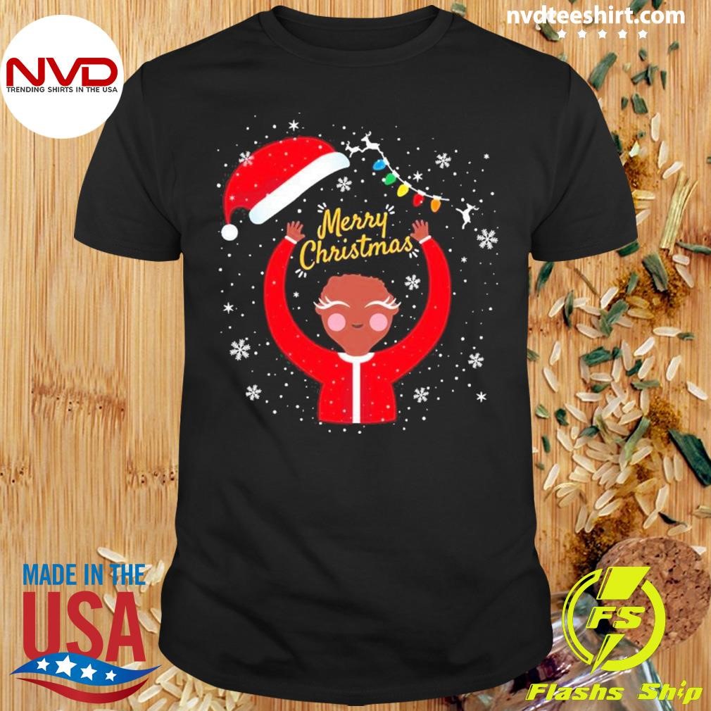 Black Girl Santa Claus Christmas Vuitino 2024 Shirt