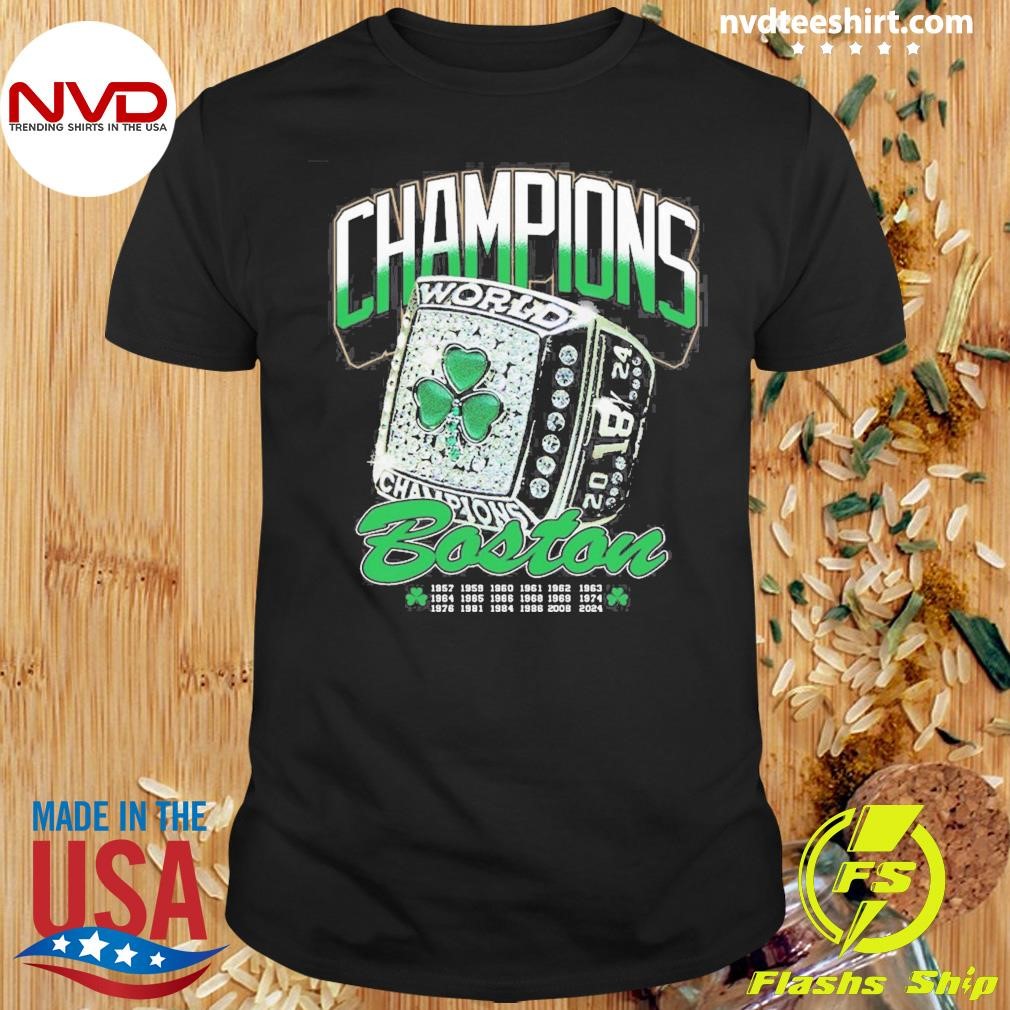 Boston Celtics Champions Rings 2024 Shirt