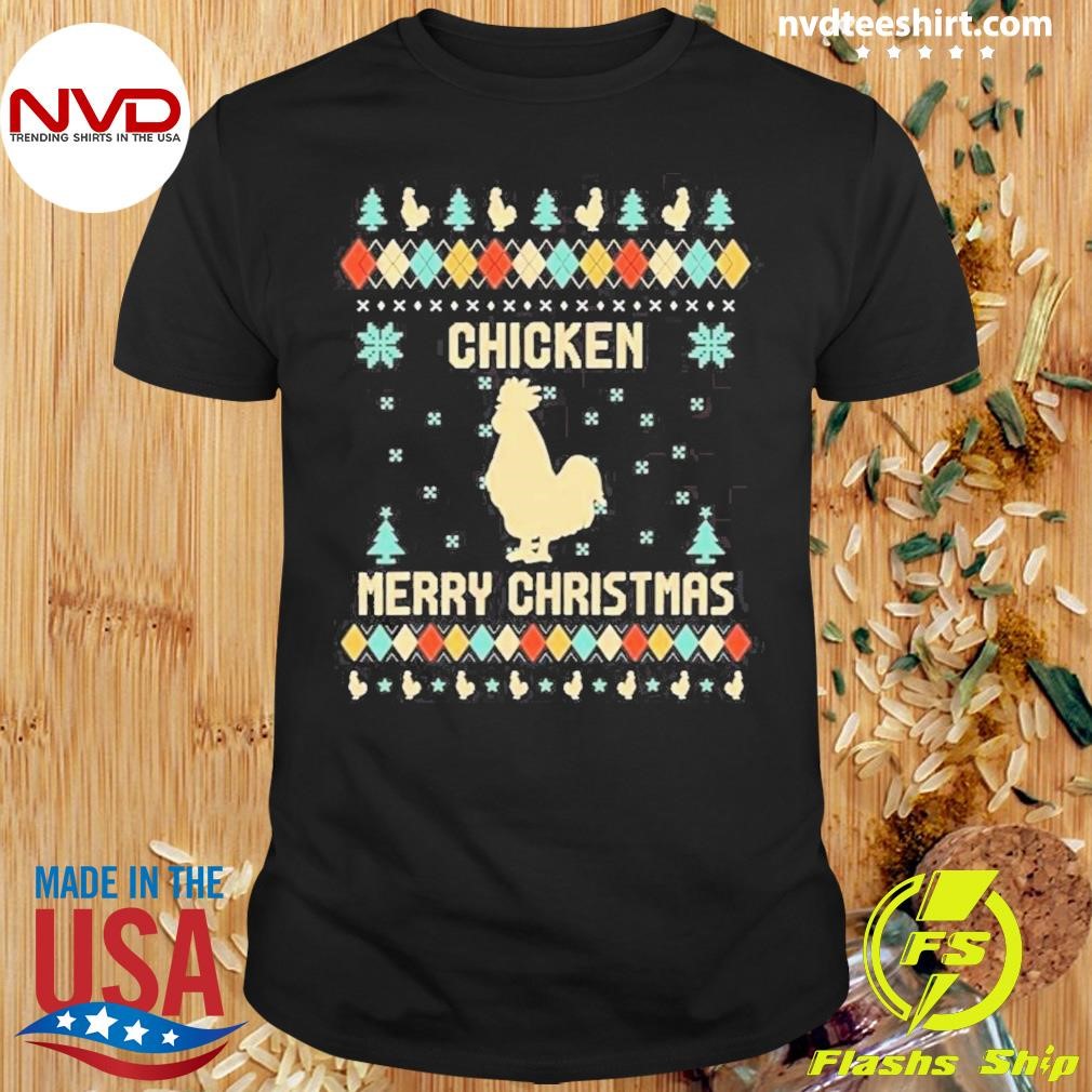 Chicken Merry Christmas Ugly Pattern 2024 Shirt